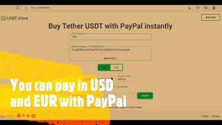 How To Buy Tether USDT instantly with PayPal | usdt.store
