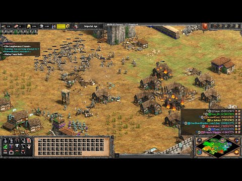AOE2:DE Britons Flank Tough Longbows game 4vs4 Arena ft Seven4ever