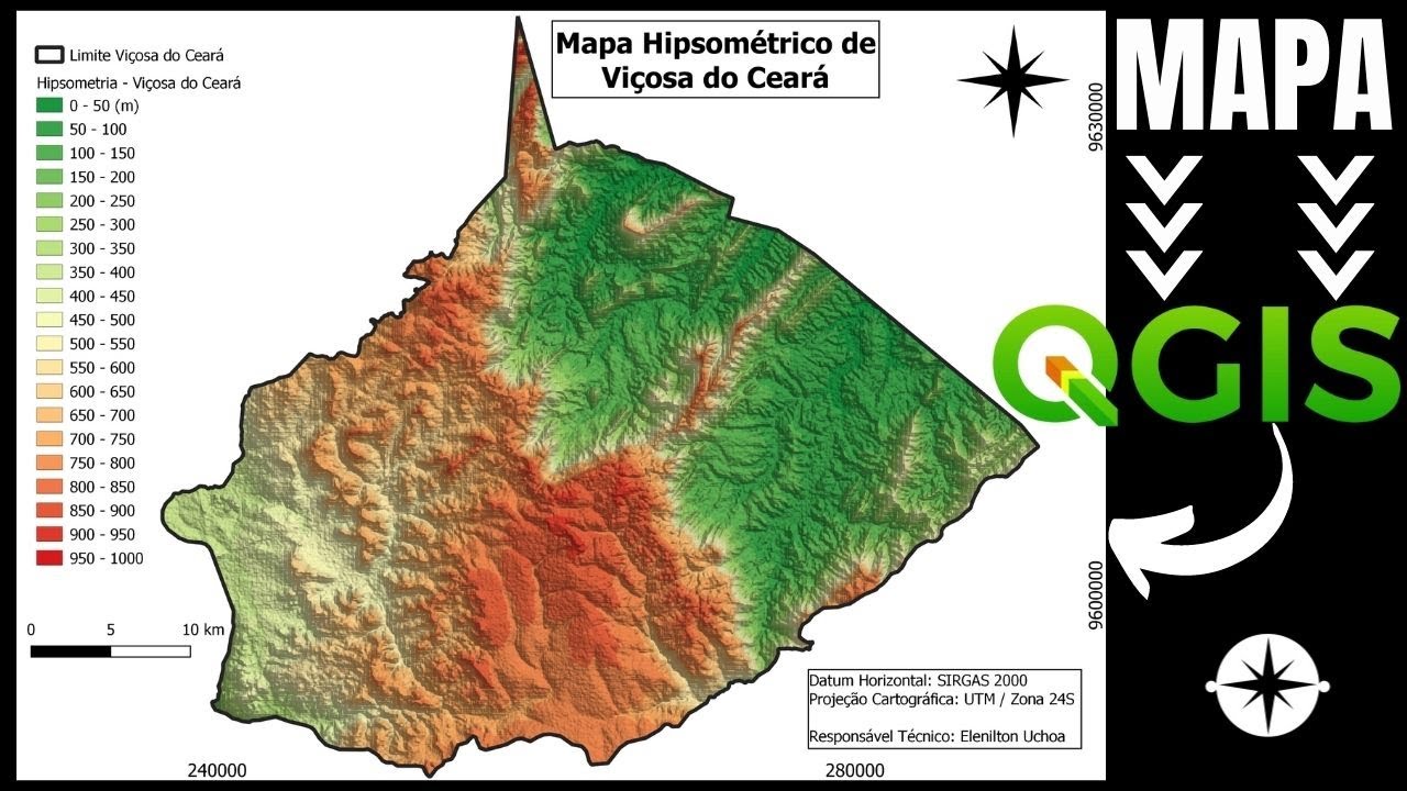 Como fazer um MAPA no QGIS (HIPSOMETRIA)