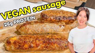High-Protein Vegan Sausage Recipe (26g Protein, Gluten Free, No Oils, Whole Foods)
