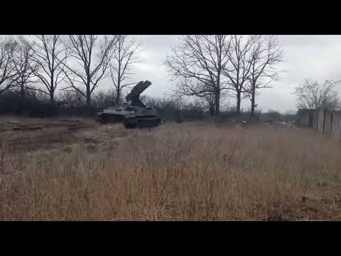#ukrainian 9K35 Strela-10 "Gopher" Anti Air engages a Russian Orlan 10 Drone in the #Donetsk Oblast