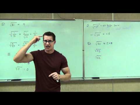 Prealgebra Lecture 6.4:  Simplifying Square Roots and Solving Problems with the Pythagorean Theorem.