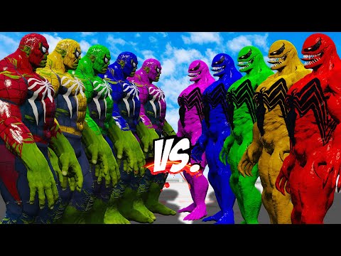 TEAM SPIDER HULK COLOR VS TEAM SPIDER VENOM COLOR - EPIC SUPERHEROES WAR