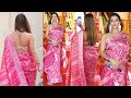 Nyra Banerjee Looking Gorgeous In Saree Arrive At North Bombay Sarbojanin Durga Puja 2023