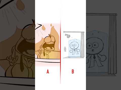 Sensitive Showers 😭 A vs B (Animation Meme) #shorts