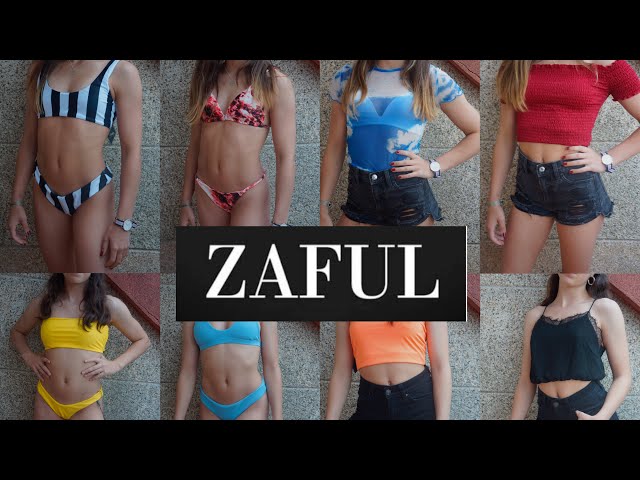 Vídeo relacionado con Voqeen Mujer Bikini Rayas Cabestro Traje de baño Acolchado Ropa de Playa de Dos Piezas (Rojo, M)