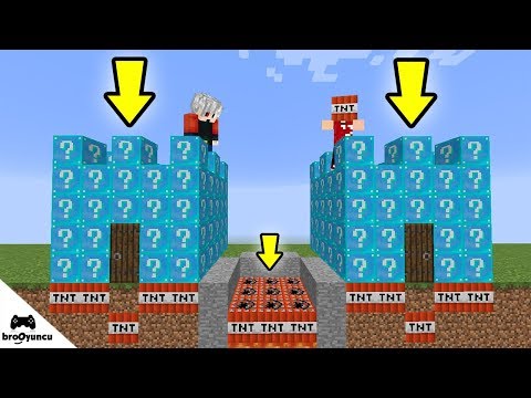 TROLL VS MİNECRAFT - ŞANS BLOĞU KALE SAVAŞLARI
