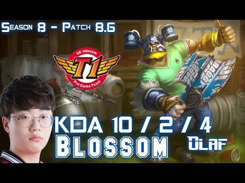 SKT T1 Blossom OLAF vs KHA'ZIX Jungle - Patch 8.6 KR Ranked
