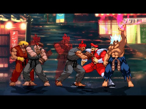 Akuma & Oni Vs Evil Ryu And Evil Ken || Street Fighter Dreams  || Mugen 4K 60 FPS ||