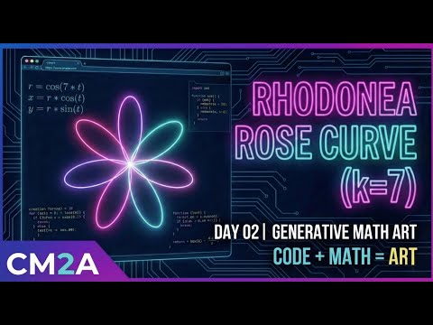 Day 2 | Rhodonea Rose Curve 🌹 — Stunning Neon Visualization | Generative Math Art