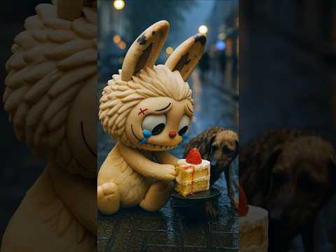 Labubu Steals A Pastry 🍰#labubu #catvideos #cat