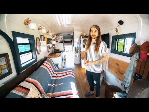 Artist Designs Stunning Raised Roof School Bus Conversion