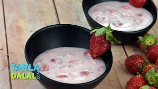 Strawberry Kheer Recipe/ How to make Strawberry Dessert Recipe by Tarla Dalal