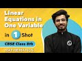 Linear Equations In One Variable In One Shot Maths Class 8th Umang Physics Wallah