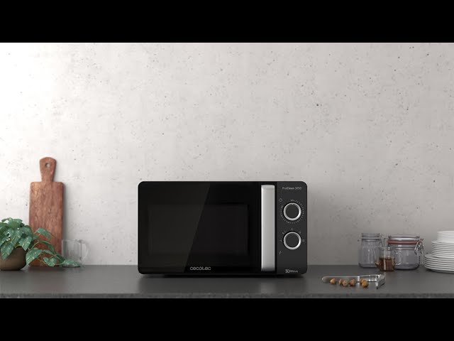 Vídeo relacionado con Cecotec Microondas de 20 Litros ProClean 3050. 700 W de Potencia, Revestimiento Ready2Clean, 6 Niveles Funcionamiento, Temporizador 30 min, Modo Descongelar, Color Negro y Plata