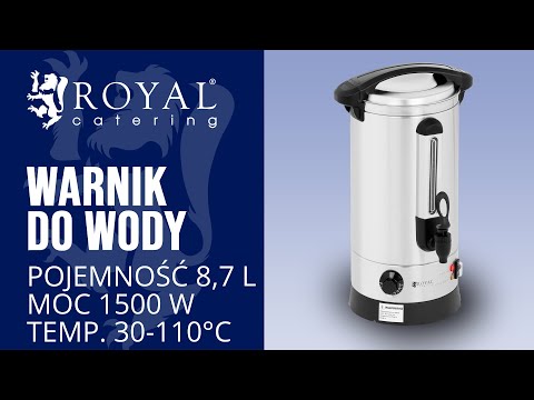 Video - Warnik do wody - 8,7 l - 1500 W - stal nierdzewna - dwuściankowy