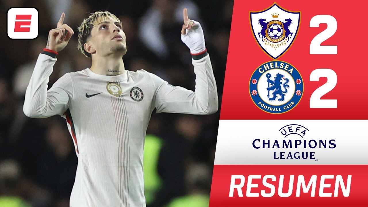CHELSEA REMONTÓ con GOLES de Garnacho y Estevao 2-2 al Qarabag | Resumen | Champions League