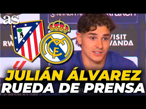 JULIÁN ÁLVAREZ, rueda de prensa ATLÉTICO 5 - REAL MADRID 2: DOBLETE, GOLES y CELEBRACIÓN SIMEONE