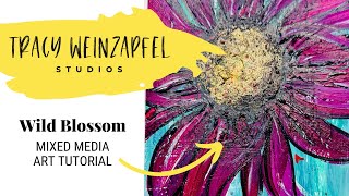 Wild Bloom Acrylic Flower Painting Tutorial (Mixed Media Art Journal Page)