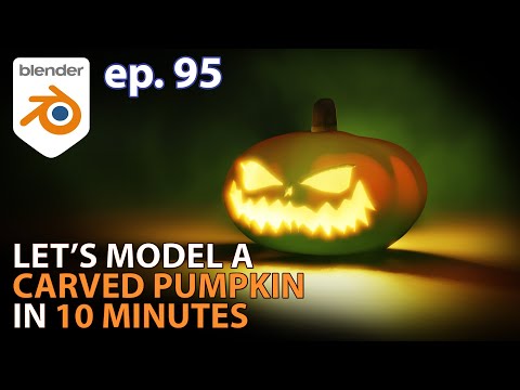 Let's model a CARVED PUMPKIN 2.0 in 10 MINUTES - Ep. 95 - Blender 2.93
