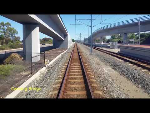 Transperth drivers view - express train on the Mandurah line to Perth Underground - re upload