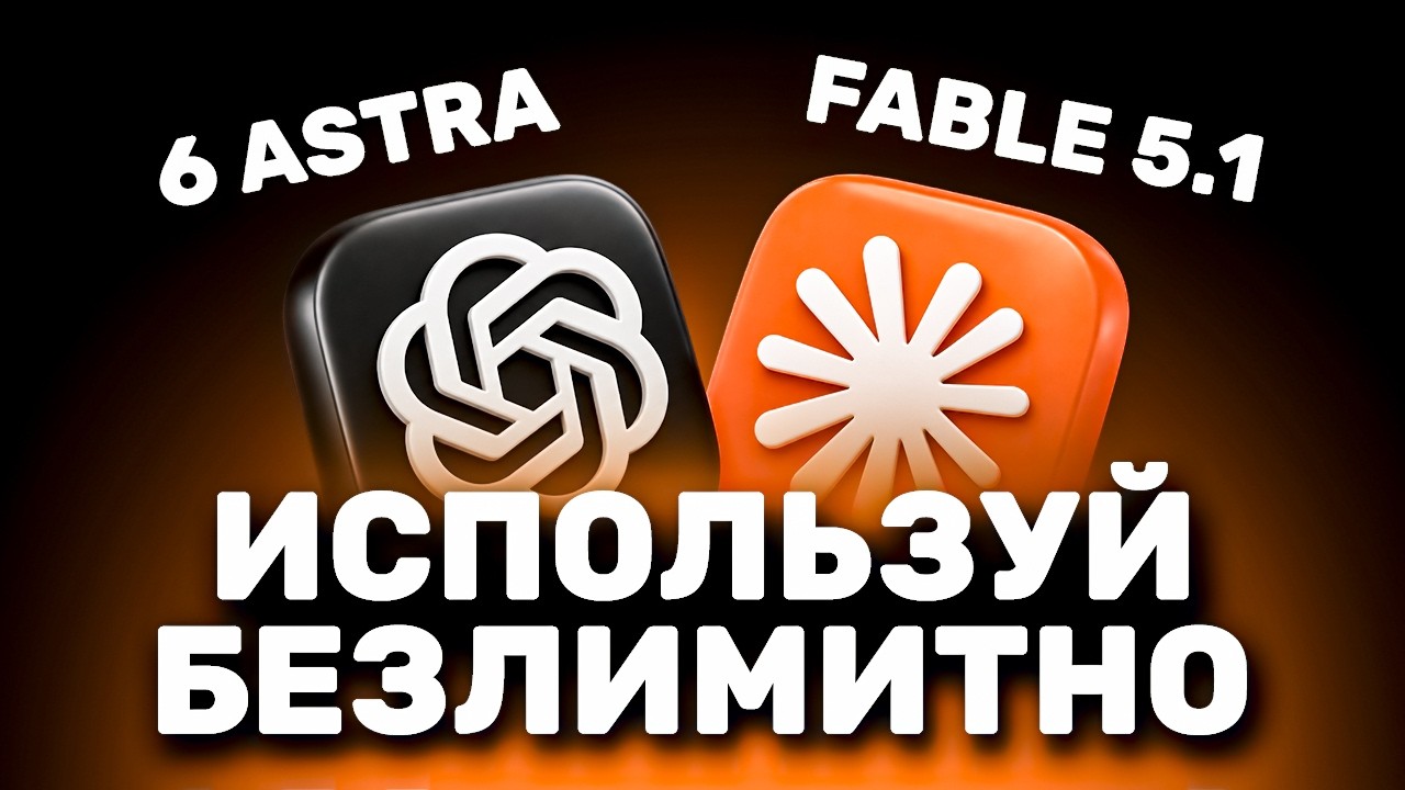 YouTube: Как использовать GPT 6 Astra и Claude Fable 5.1 безлимитно