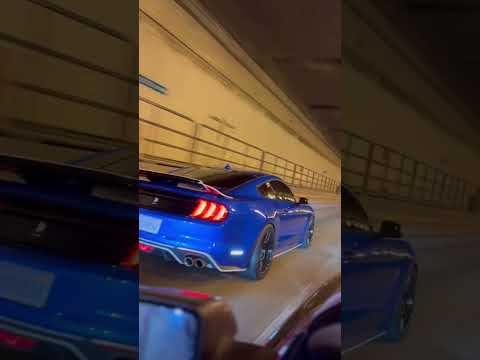 2021 Mustang GT with roush cat back exhaust in tunnel