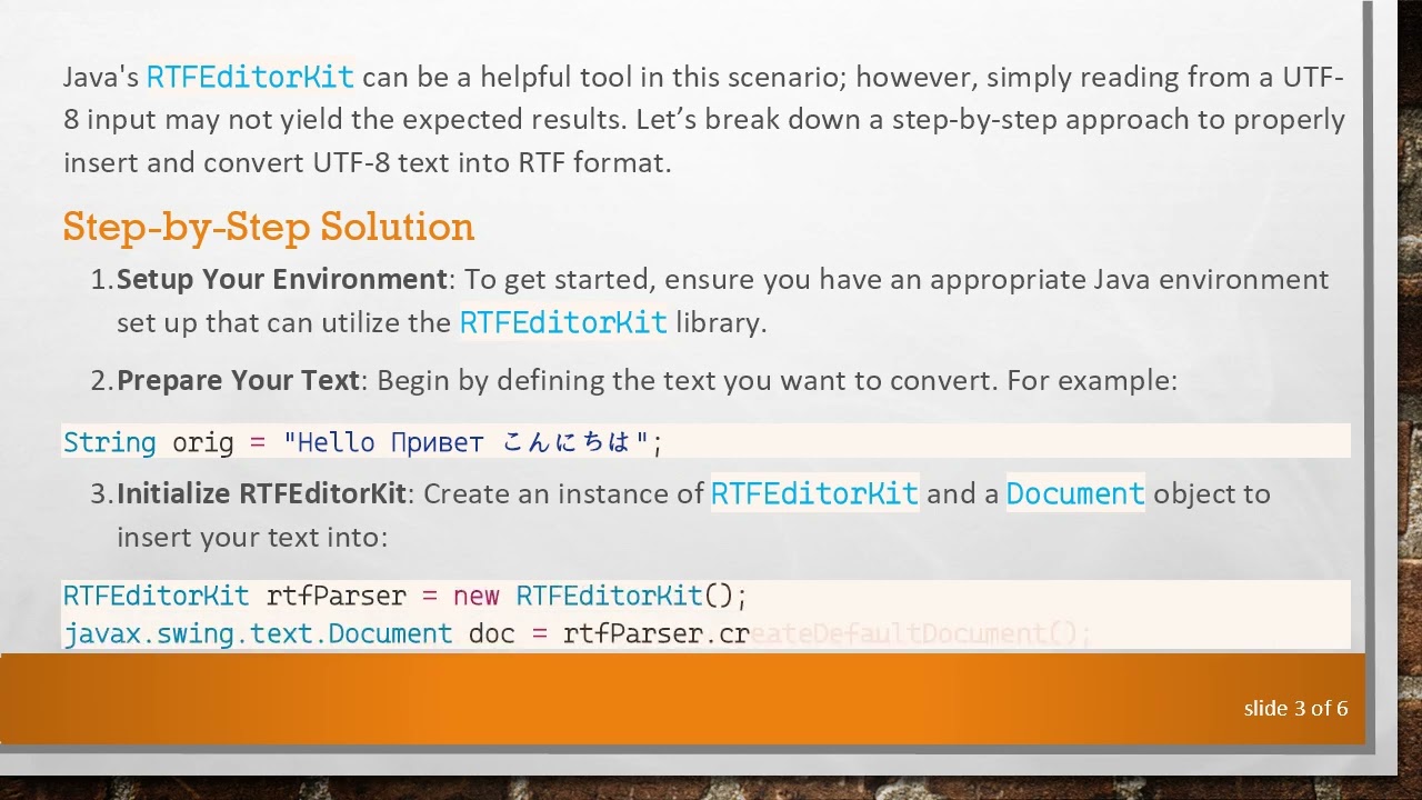 How to Convert UTF-8 Text to RTF Format in Java 8