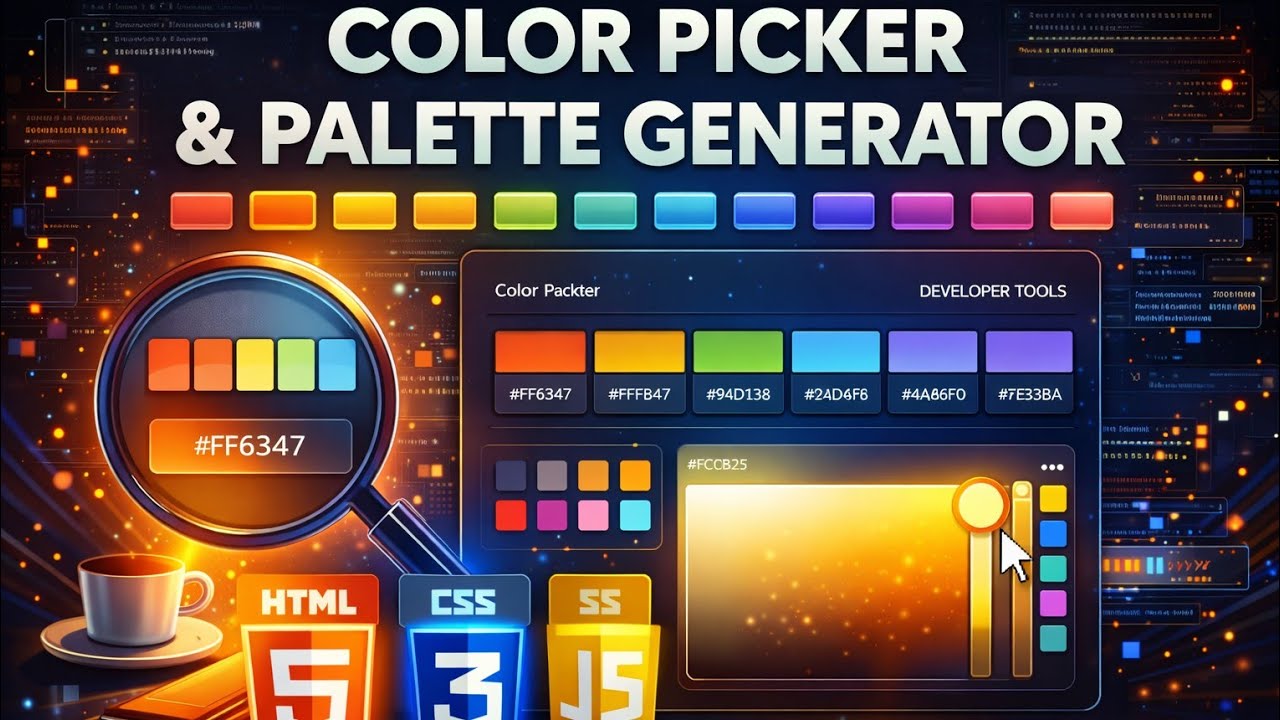 Create a Color Picker & Palette Generator | HTML CSS JavaScript Project Developer Shaurya |