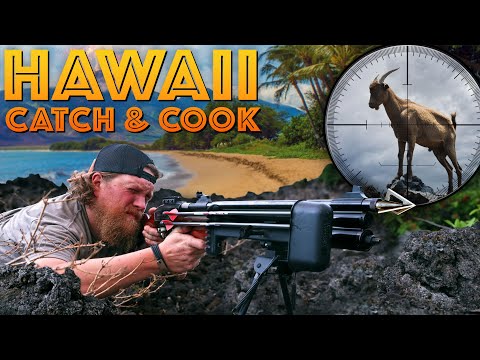 AIR RIFLE Wild Hawaiian GOAT Catch Clean and Cook - Ep. 4 of 5 Hawaii Catch and Cook