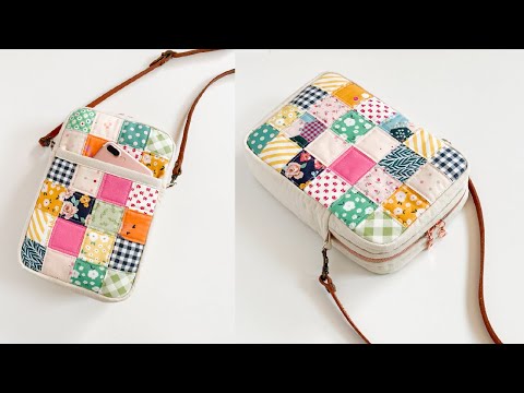 Sun Patch Crossbody Bag  | Patchwork Quilted Zipper Bag | Bag DIY