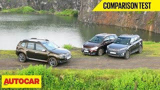 Hyundai Creta VS Maruti S Cross VS Renault Duster | Comparison Test  Autocar India