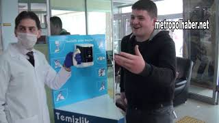 Develi Belediyesi mesafe bantları yapıştırıyor metropolhaber net