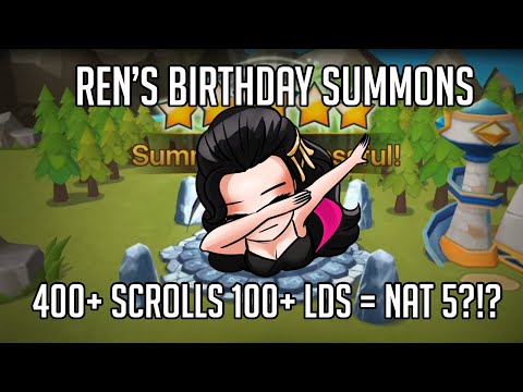 MASSIVE BIRTHDAY SUMMONS! 400+ SCROLLS 100+ LDS! EASY LD NAT 5?!?!