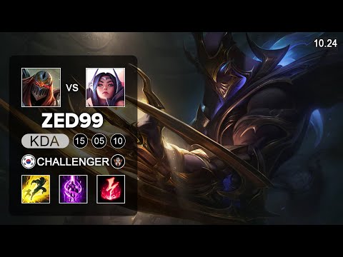 Best Zed KR - Zed Mid vs Irelia - KR Challenger Patch 10.24