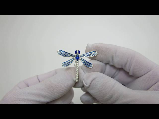 Серебряная брошка "Стрекоза" Видеообзор