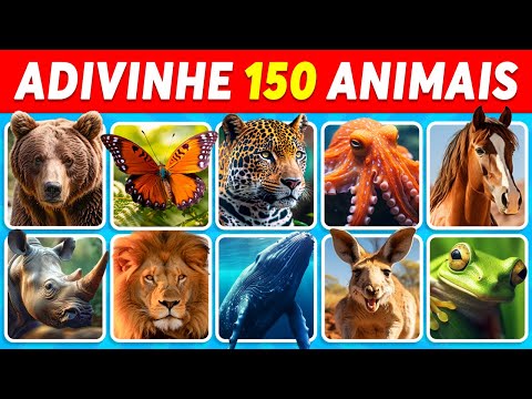 Adivinhe 150 Animais em 3 Segundos 🦁🐼🐳 | FÁCIL a IMPOSSÍVEL