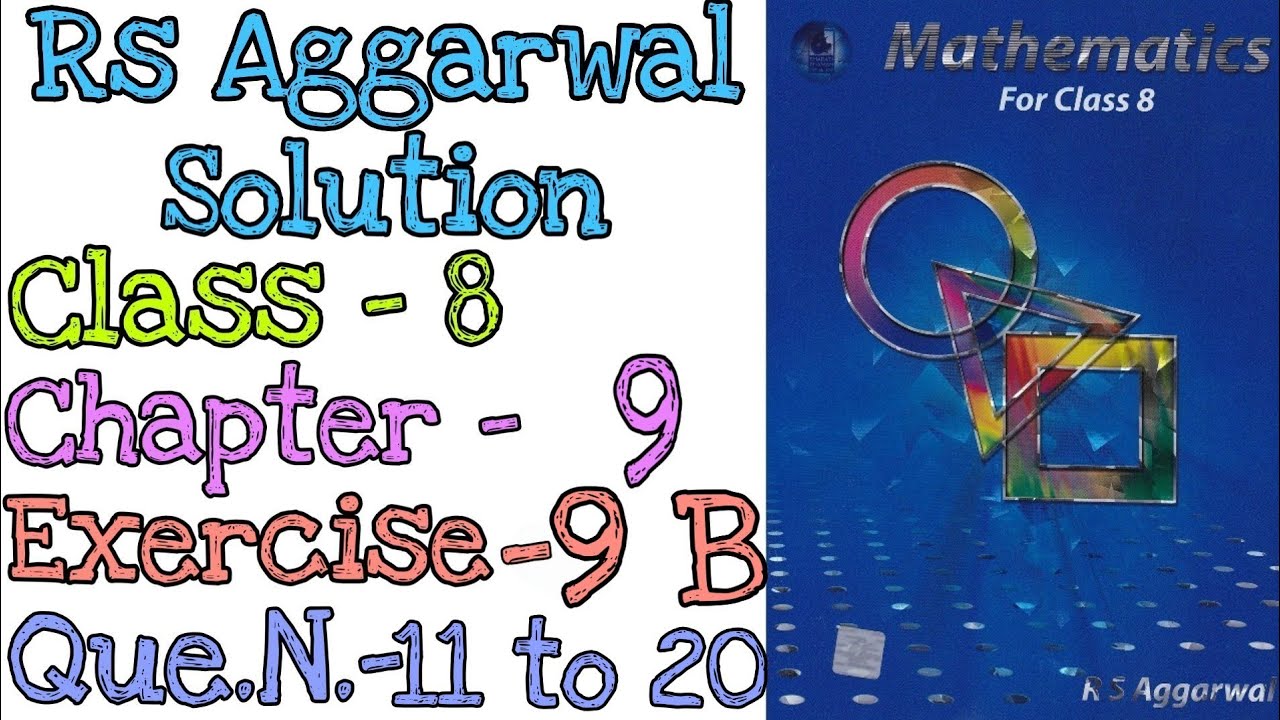 Percentage | Class 8 Exercise 9B Question 11 to 20 | Rs Aggarwal | Md Sir