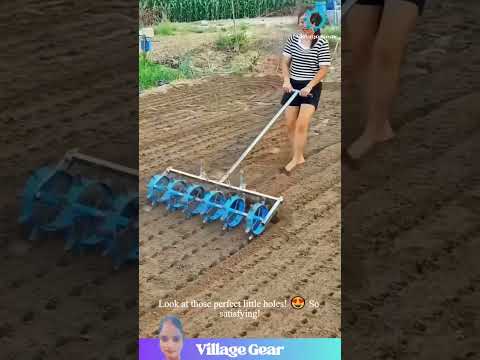 Is She Planting or Making CROP CIRCLES?! 😂 This Farm Gadget is a Game Changer! #farming #funny