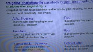 01/11/14:  Video from 01/11/14:  Craigslist Charlottesville