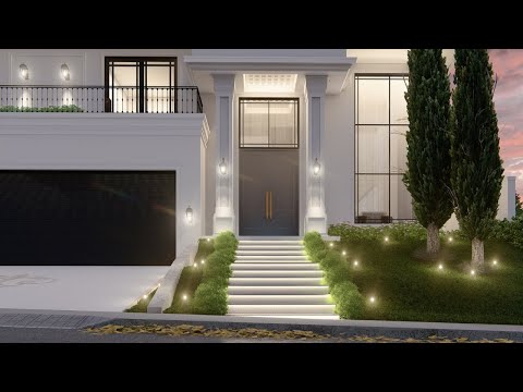 Projeto de Arquitetura Casa Estilo Neoclássico Italico terreno aclive 780m² Cond Paradiso em Itatiba