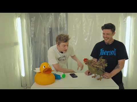 Ed and James at the Taskmaster house on Celebrity Hunted