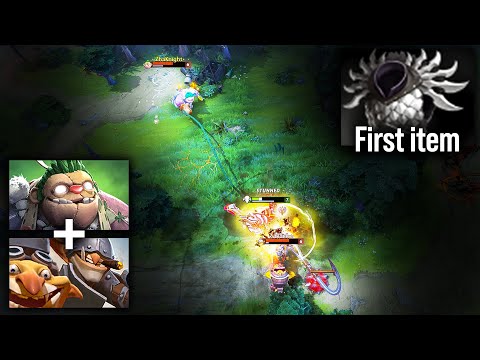 When Pudge & Techies Lane Together - The Enemy's Safelane Becomes A Hazard Zone | Pudge Official