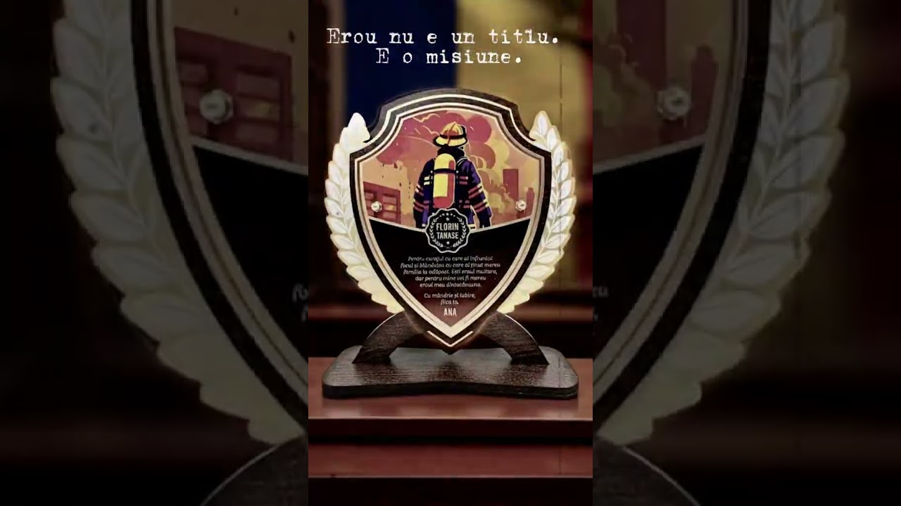 Thumbnail video Trofeu personalizat - Special pentru pompier