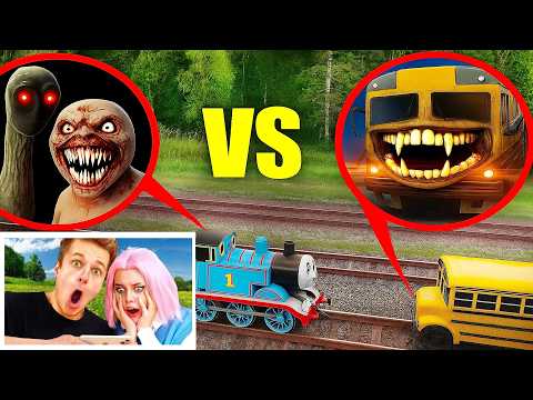 MY DRONE CAUGHT BUS EATER vs CHOO CHOO CHARLES and THOMAS.EXE — BATTLE OF GIANTS!