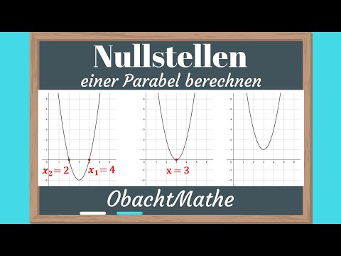 Nullstellen einer Parabel berechnen | ganz einfach erklärt | Quadratische Funktionen | ObachtMathe