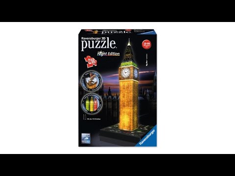 Ravensburger "3D" Dėlionė 216 vnt. - Vestminsterio laikrodžio bokštas (Big Ben) video