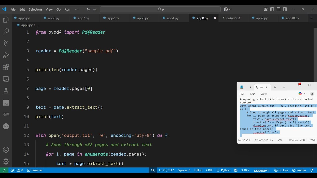 Python 3 pypdf Script to Extract Text From PDF Document and Save it as TXT File