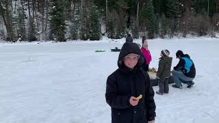 Download the video "Ice fishing two lakes!"