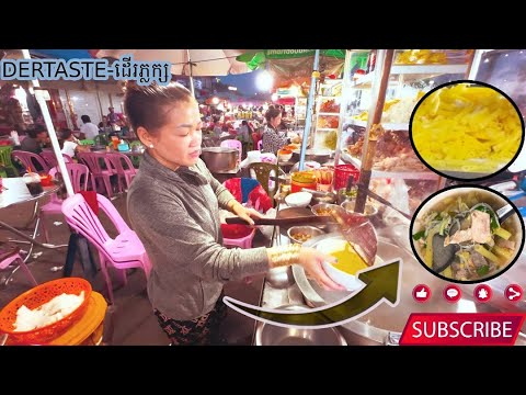 Kuy Teav sold at Chbar Ampov Market at night for $2 per bowl.